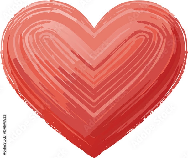Fototapeta Provide a highly detailed description of the red crayon heart in the image. Focus on its texture, the strokes of the crayon, the shading (or lack thereof), and how the color red is presented