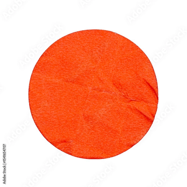 Obraz PNG Blank orange glued sticky round label sticker cut out design element