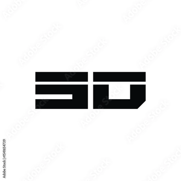 Fototapeta SD monogram logo design letter text name symbol monochrome logotype alphabet character simple logo