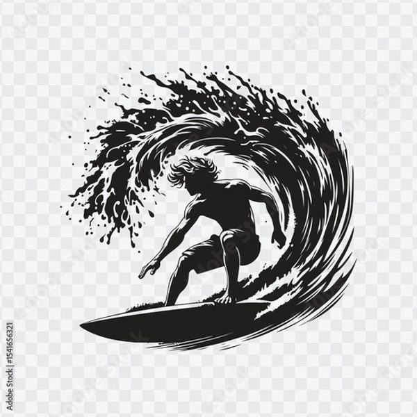 Fototapeta silhouette of a surfer. surfer silhouette vector