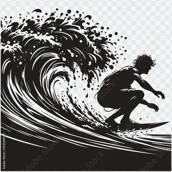 Fototapeta silhouette of a surfer. surfer silhouette vector