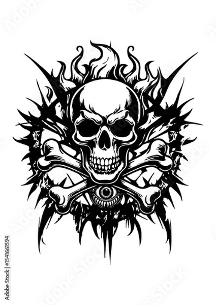 Fototapeta skull and crossbones flmae 