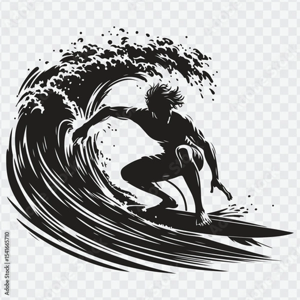 Fototapeta silhouette of a surfer. surfer silhouette vector