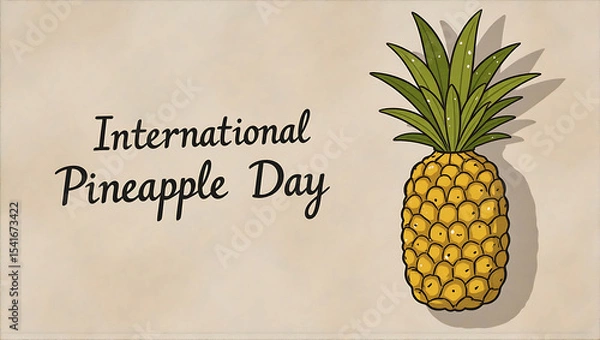 Fototapeta International Pineapple Day Creative Banner with Pineapple and Typography on Nice Background