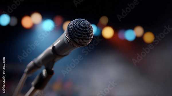 Obraz Close up of a stage mic at a concert.