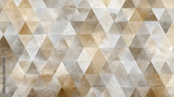 Fototapeta An elegant abstract background of geometric triangles with luxurious marble and stone textures in a soft beige and white color palette