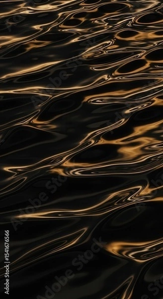 Obraz Abstract golden water ripples at night