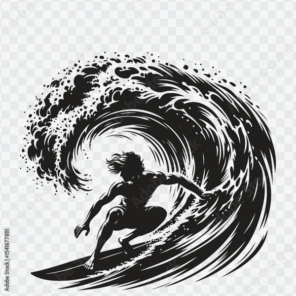 Fototapeta silhouette of a surfer. surfer silhouette vector