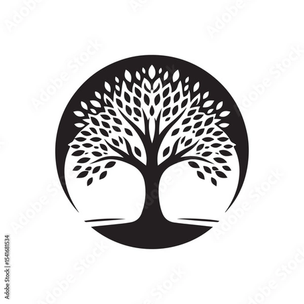 Fototapeta tree vector silhouette clip art logo design illustration. abstract tree sets. minimal tree collections.