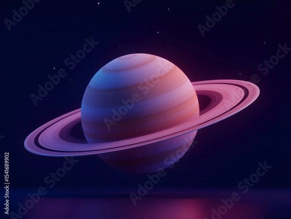 Fototapeta Abstract blue space futuristic planet round sphere background with stars