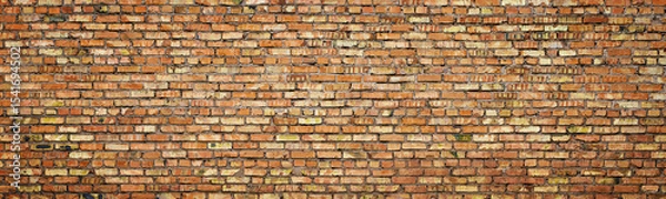 Obraz old brick wall of an ancient building. red masonry of stone blocks as background