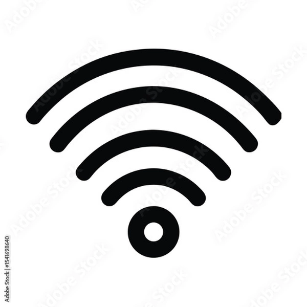 Fototapeta Wi Fi Symbol Three Curved Lines Outline Vector Illustration