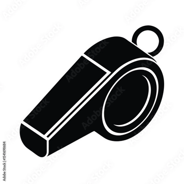 Fototapeta Whistle Oval With Hole Outline Vector Illustration