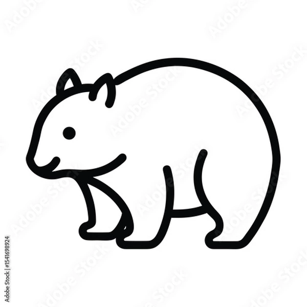 Fototapeta Wombat Icon Outline Vector Illustration
