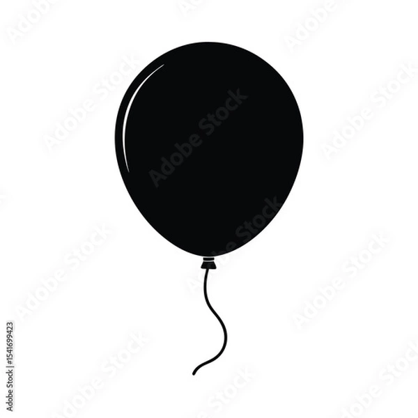 Fototapeta Balloon Oval With String Outline Vector Illustration