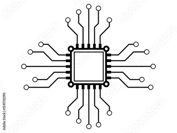 Fototapeta Circuit board microchip digital technology electronics