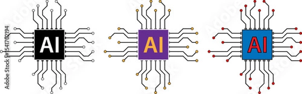 Fototapeta Artificial intelligence technology circuit board design