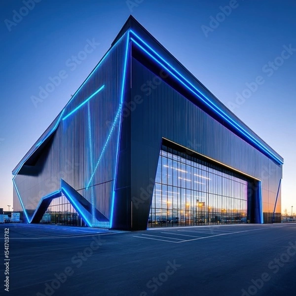 Obraz Night Illumination of Modern Architectural Marvel