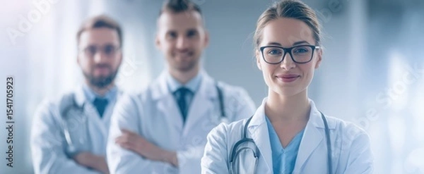 Fototapeta The confident healthcare team ready to provide exceptional patient care.