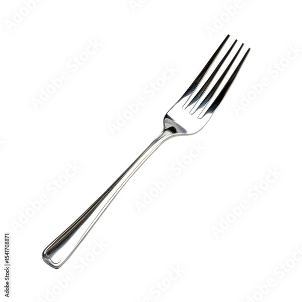 Obraz Stainless steel fork with sleek design, perfect for dining and culinary use