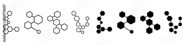 Fototapeta Moleculae structure icon vector set. Atom structure illustration sign collection. molecule symbol. atom web icons. Physics logo design.