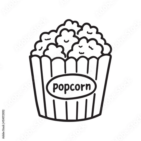 Fototapeta Popcorn in a classic striped container