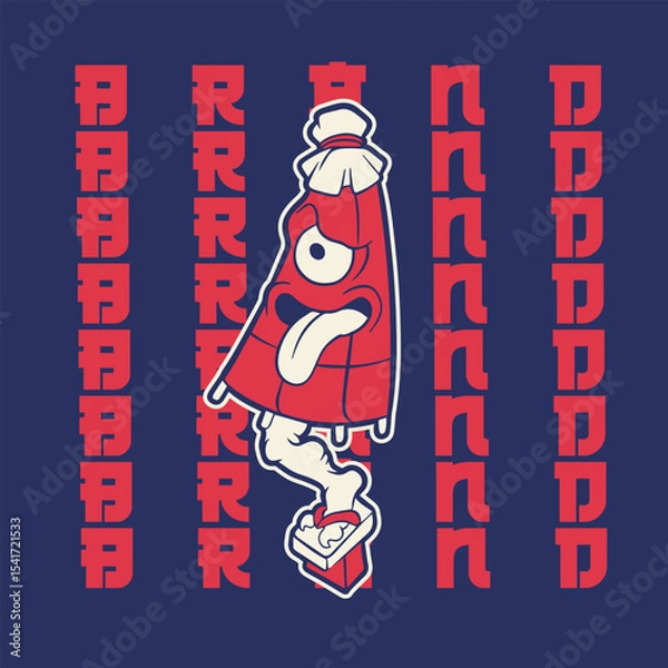 Obraz Vector image of Japanese demon Kasa-obake.	