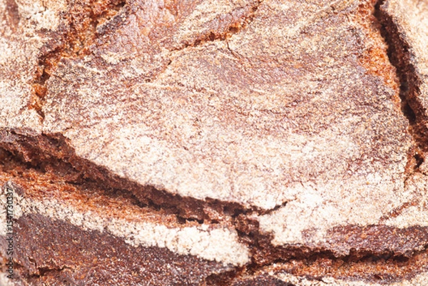 Obraz Close-up texture of rye bread crust