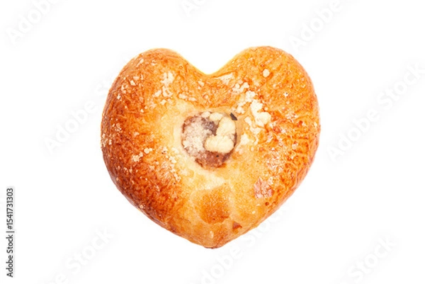 Obraz butter cookies in a heart shape isolated on white background
