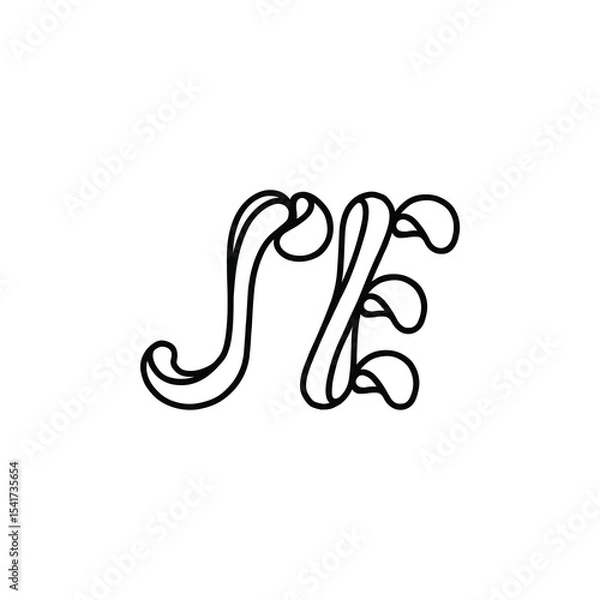 Fototapeta SE monogram logo design letter text name symbol monochrome logotype alphabet character simple logo