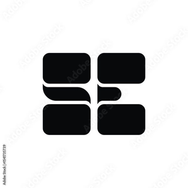 Fototapeta SE monogram logo design letter text name symbol monochrome logotype alphabet character simple logo
