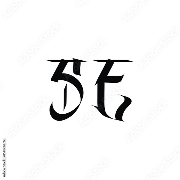 Fototapeta SE monogram logo design letter text name symbol monochrome logotype alphabet character simple logo