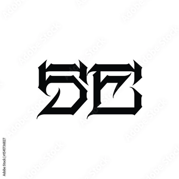 Fototapeta SE monogram logo design letter text name symbol monochrome logotype alphabet character simple logo