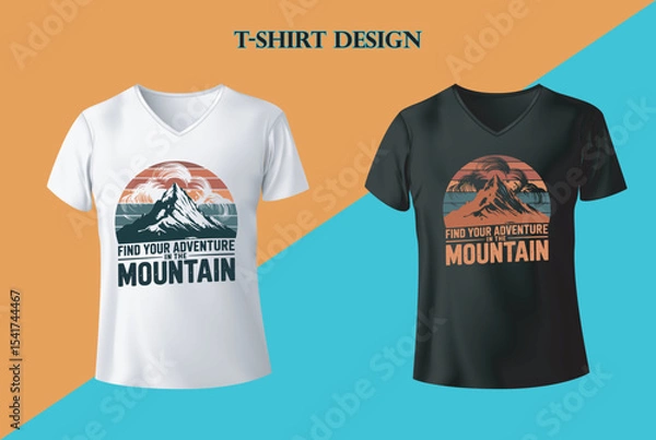 Obraz Mountain T shirt design vector illustration