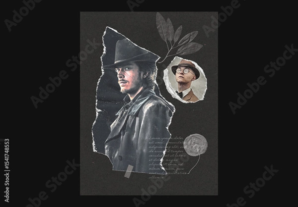 Obraz Ripped Photo Effect Torn Paper Mockup