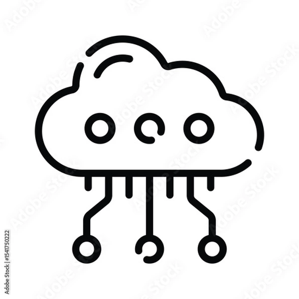 Fototapeta Visually appealing linear icon of digital cloud storage
