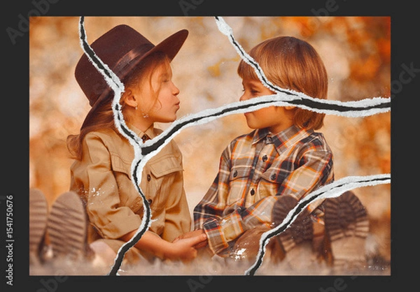 Obraz Torn Paper Effect Mockup