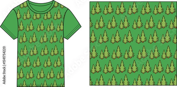 Obraz Tree patter t-shirt design vector illustration