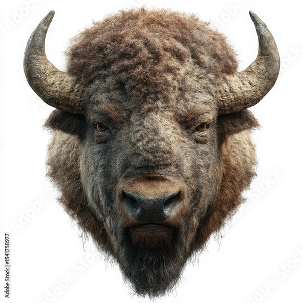 Obraz Majestic Bison Portrait: Powerful Wildlife and Iconic Symbol of Nature's Beauty