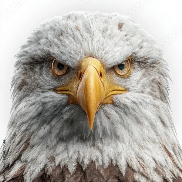 Obraz Majestic Bald Eagle Wildlife Photography: Stunning Close-Up with Regal Predatory Gaze