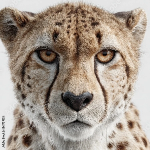 Obraz Majestic Cheetah Face Close-Up: Expressive Eyes of a Powerful Predator