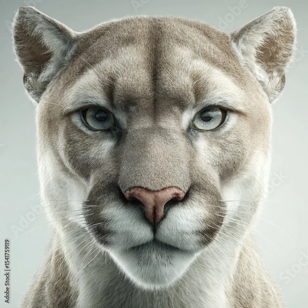 Obraz Majestic Puma Close-Up: Fierce Gaze of Nature's Wildcat Wonder