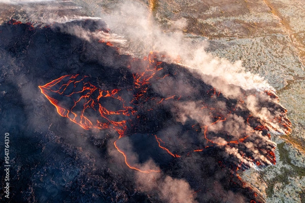 Obraz Lava in volcano eruption in Iceland