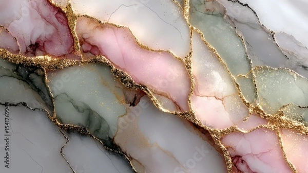 Obraz Luxurious Marble and Gold Accents: Abstract Textures in Sophisticated Modern Design