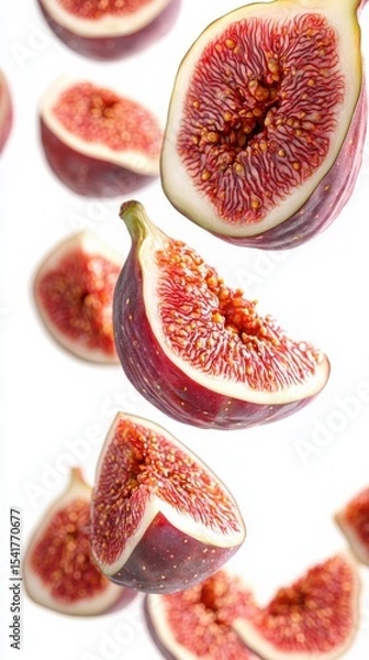 Obraz Juicy Figs Falling: Vibrant Organic Delicacy in Abstract Motion for Culinary Inspiration