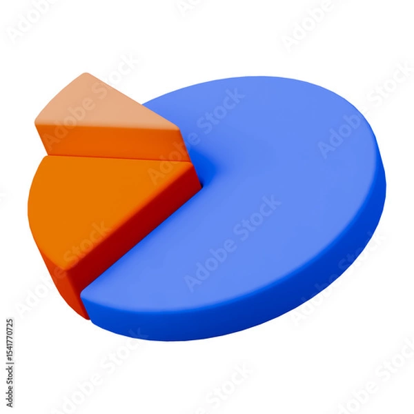 Obraz Blue and orange chart business presentation 3d icon
