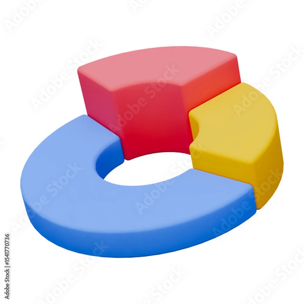 Obraz Blue pink and yellow chart business presentation 3d icon