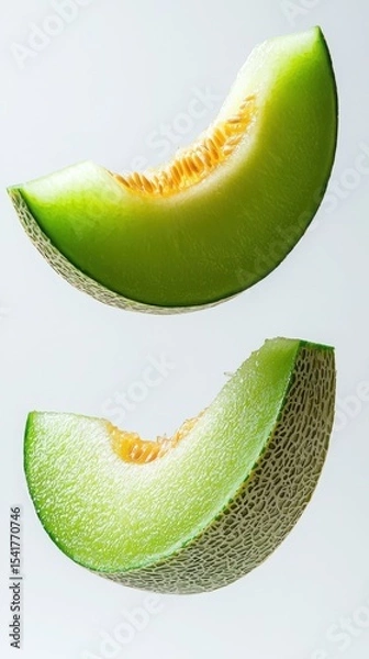 Obraz Refreshing Juicy Melon Slices: Organic Summer Bounty in Minimalist Style 