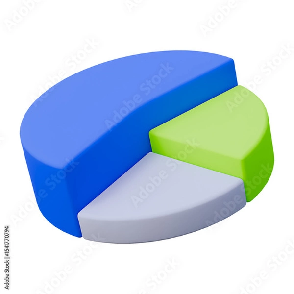 Obraz Blue silver and green chart business presentation 3d icon