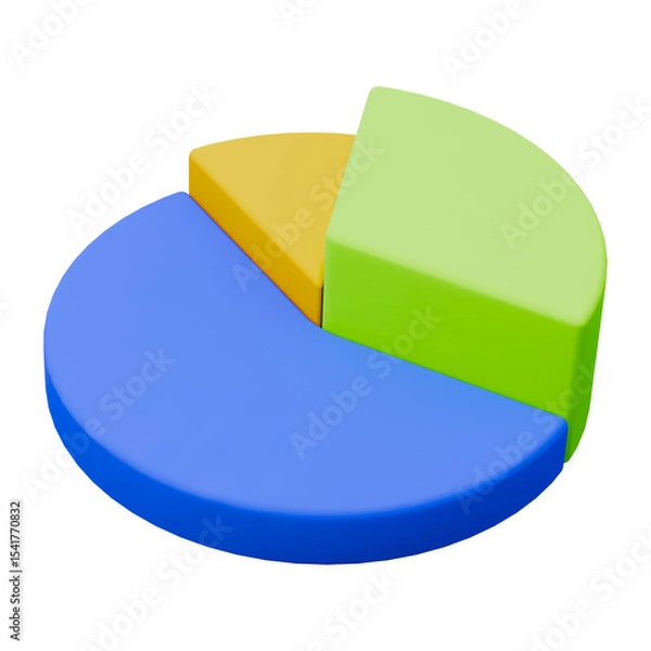 Obraz Blue green and yellow chart business presentation 3d icon